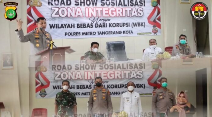 Gandeng Ulama Kapolres Metro Tangerang Kota Bersama PJU Laksanakan Road Show Sosialisasi ZI Menuju WBK