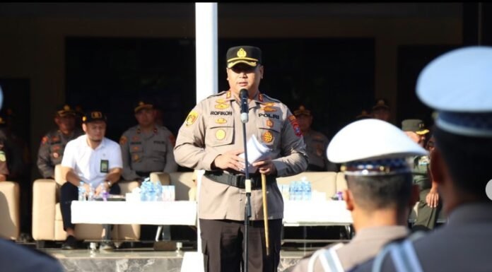 Kapolres Tanah Laut Pimpin Apel Gelar Pasukan Dalam Rangka Operasi Patuh Intan 2023