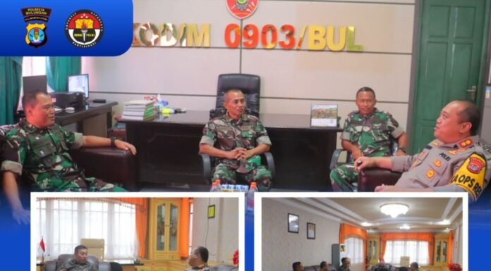 Jalin Sinergitas TNI Polri , Kapolresta Bulungan Silaturrohmi Ke Kodim 0903 Bulungan