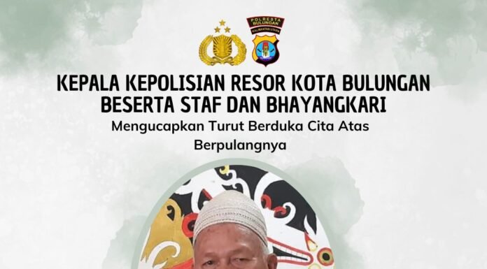 Ungkapan Belasungkawa, Kapolresta Bulungan Melayat ke Rumah Duka Ketua Lembaga Adat Dayak Bulungan