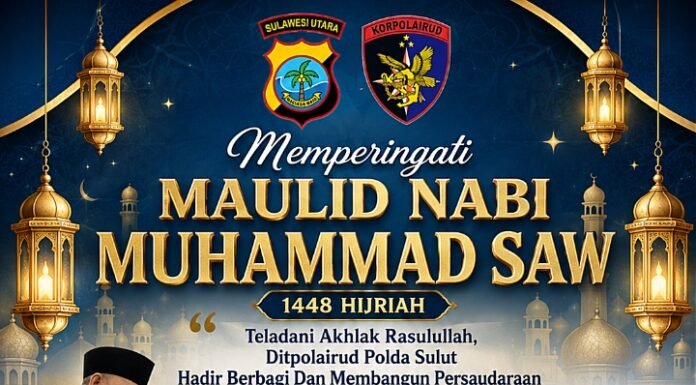 Ditpolairud Polda Sulut Peringati Maulid Nabi Muhammad SAW Bersama Masyarakat Bitung